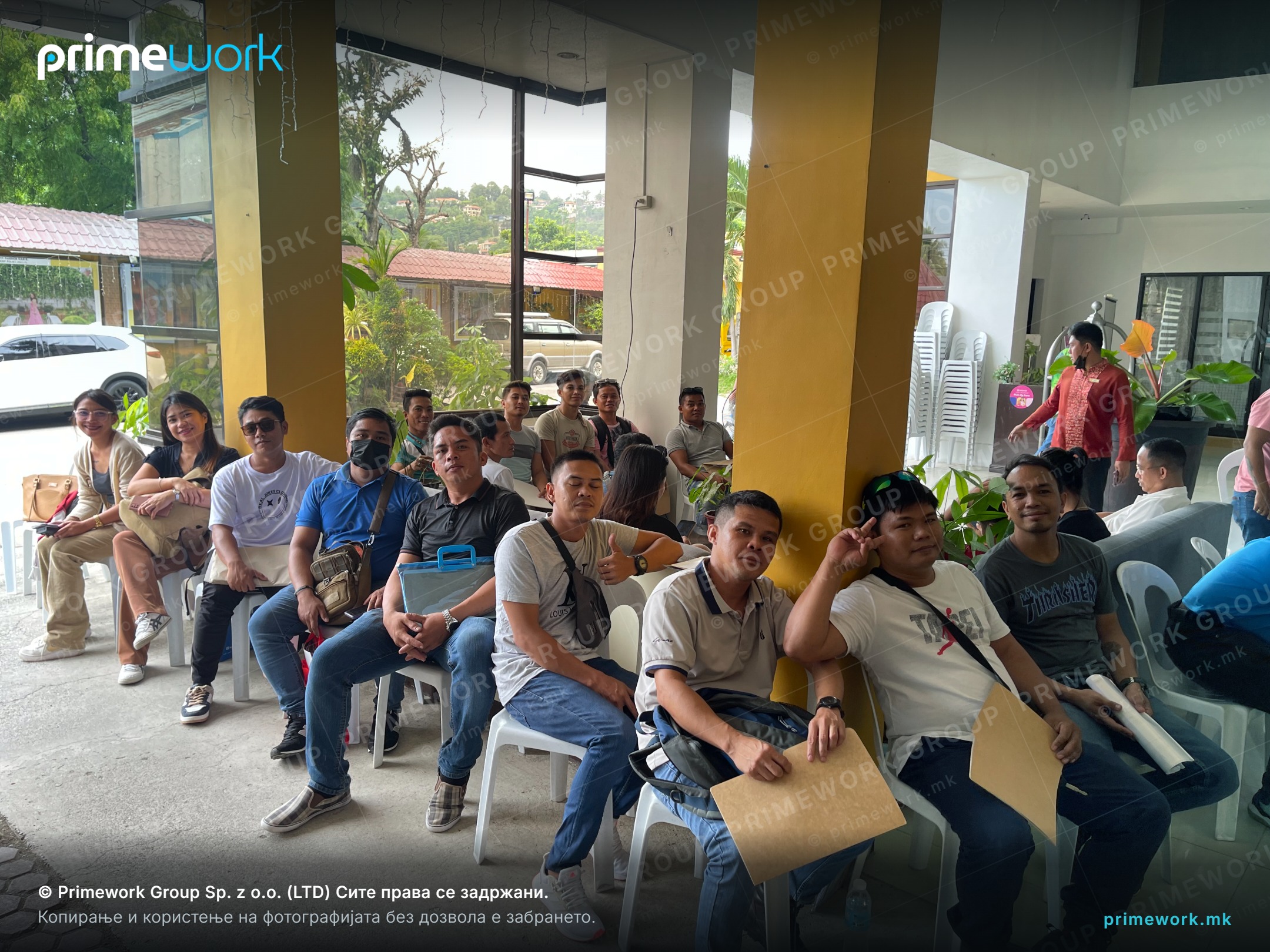 Job candidates waiting before recruitment interviews