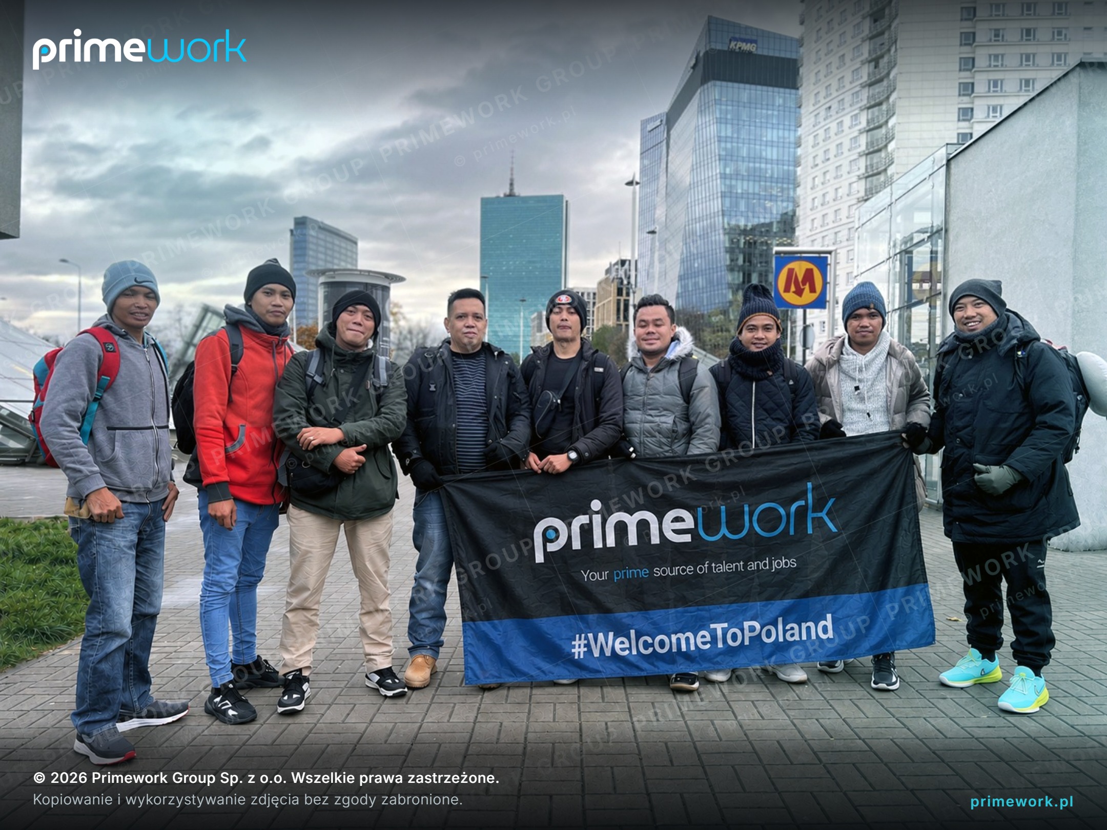 Asian workers after arriving in Skopje